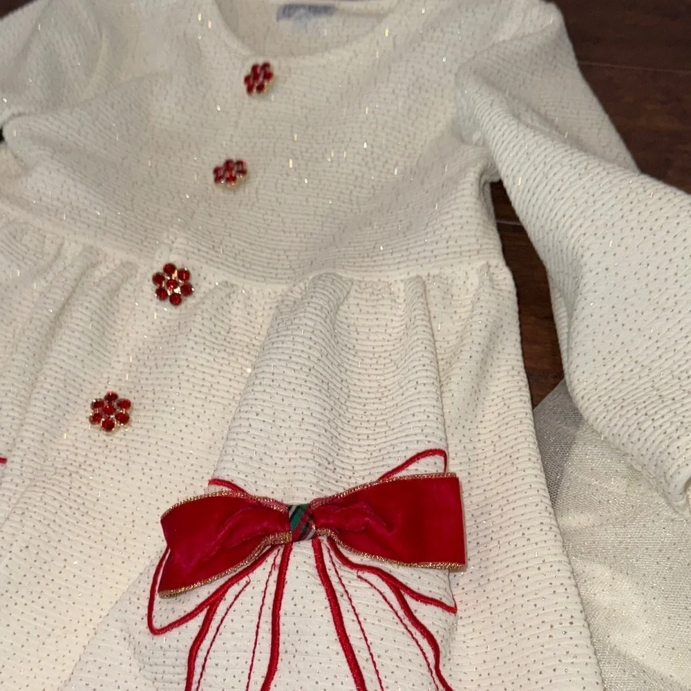 White and Red Holiday Dress Set